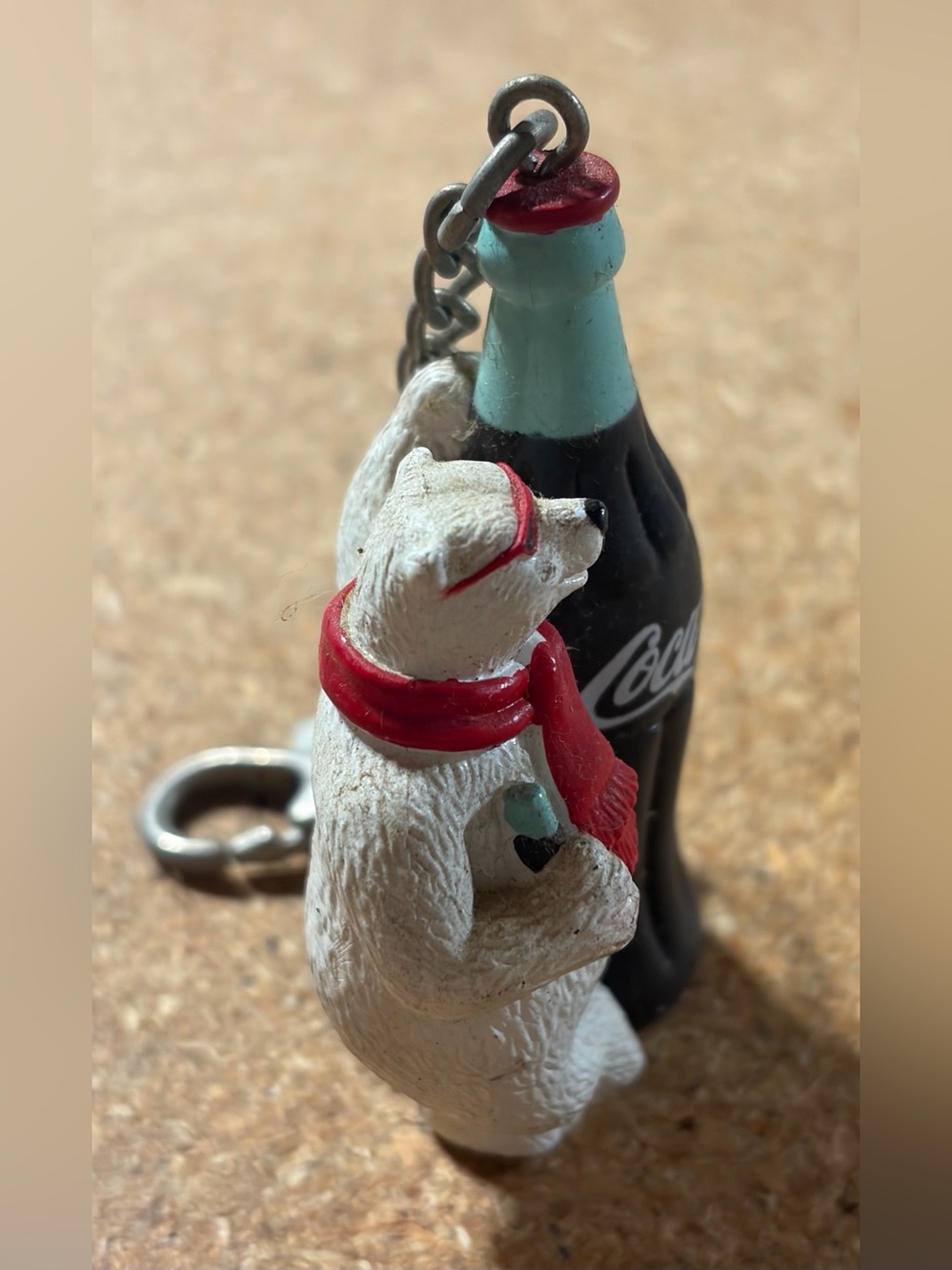 Vintage 90s Coca-Cola Polar Bear Coke Bottle Keychain - Picture 5 of 8